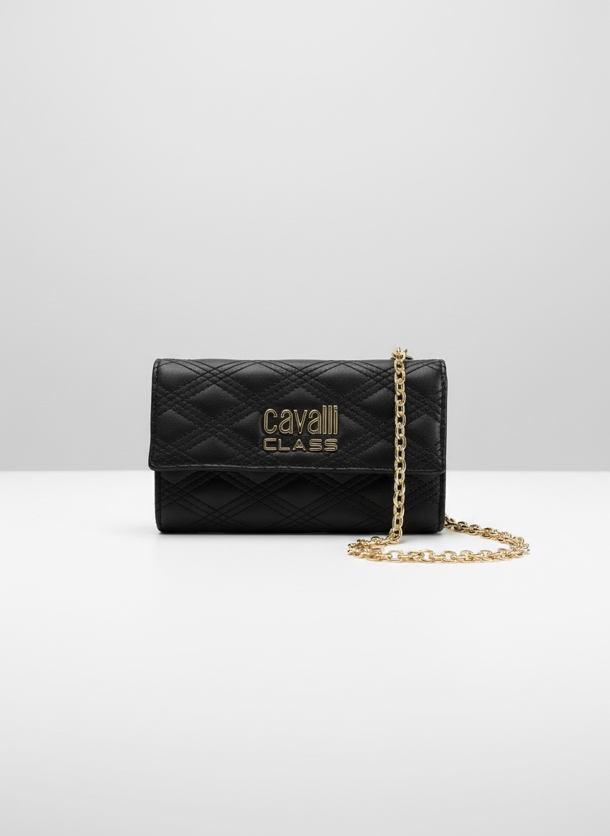 Cavalli Class black crossbody wallet