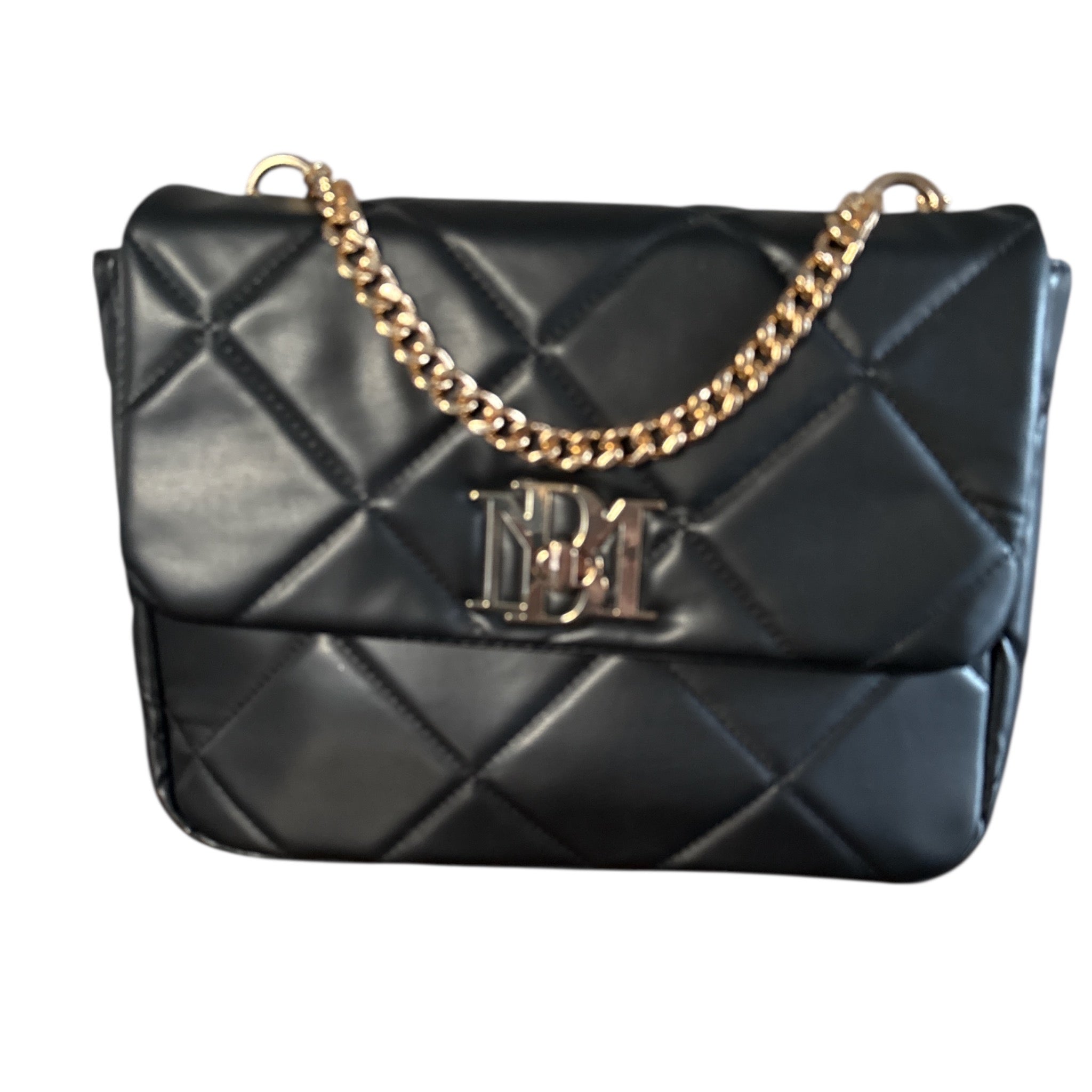 Badgley Mischka Quilted Book Bag - Gold Chain Strap Purse