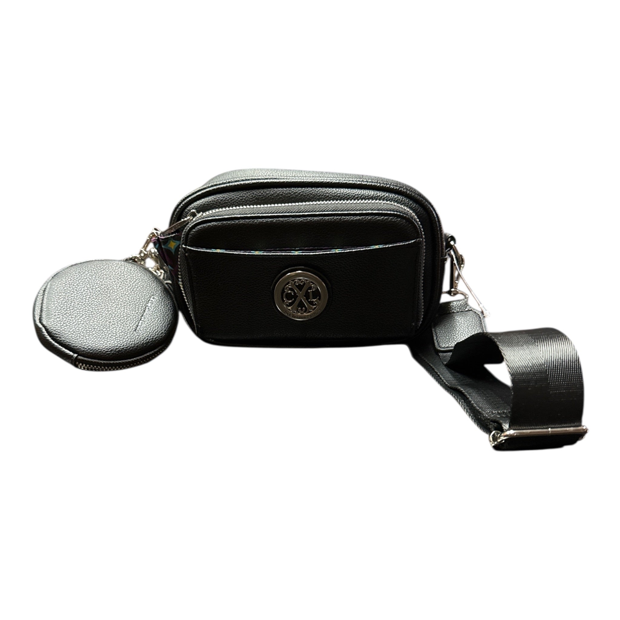 Christian Lacroix black camera bag with coin purse
