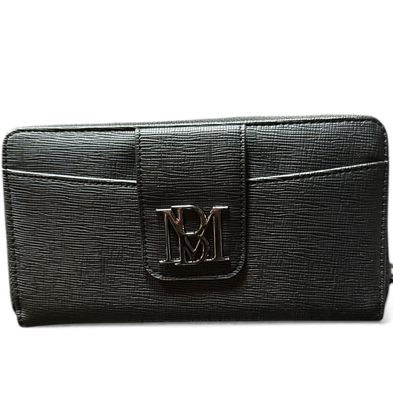 Badgley Mischka black zip around wallet