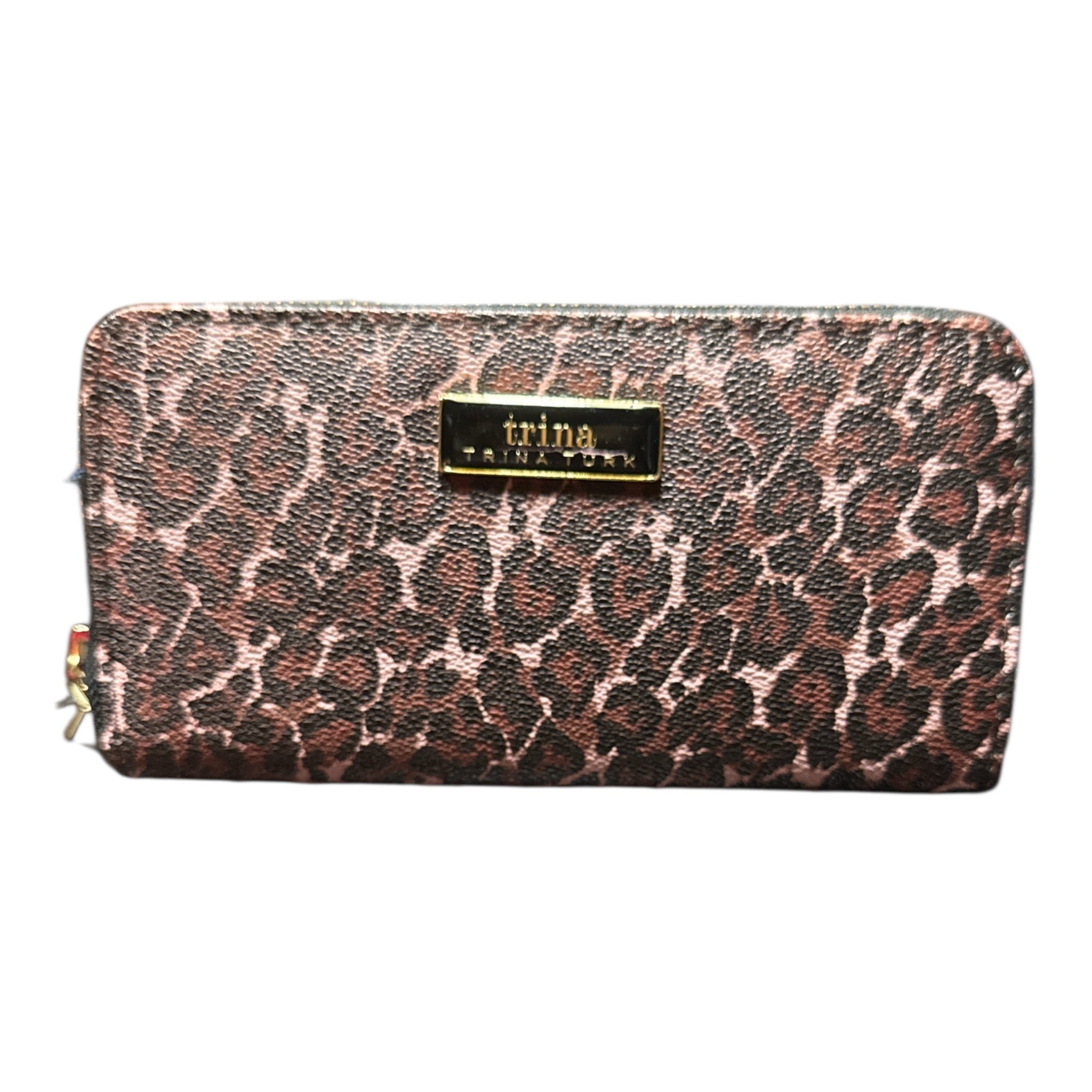 Trina Turk cheetah print zip around wallet