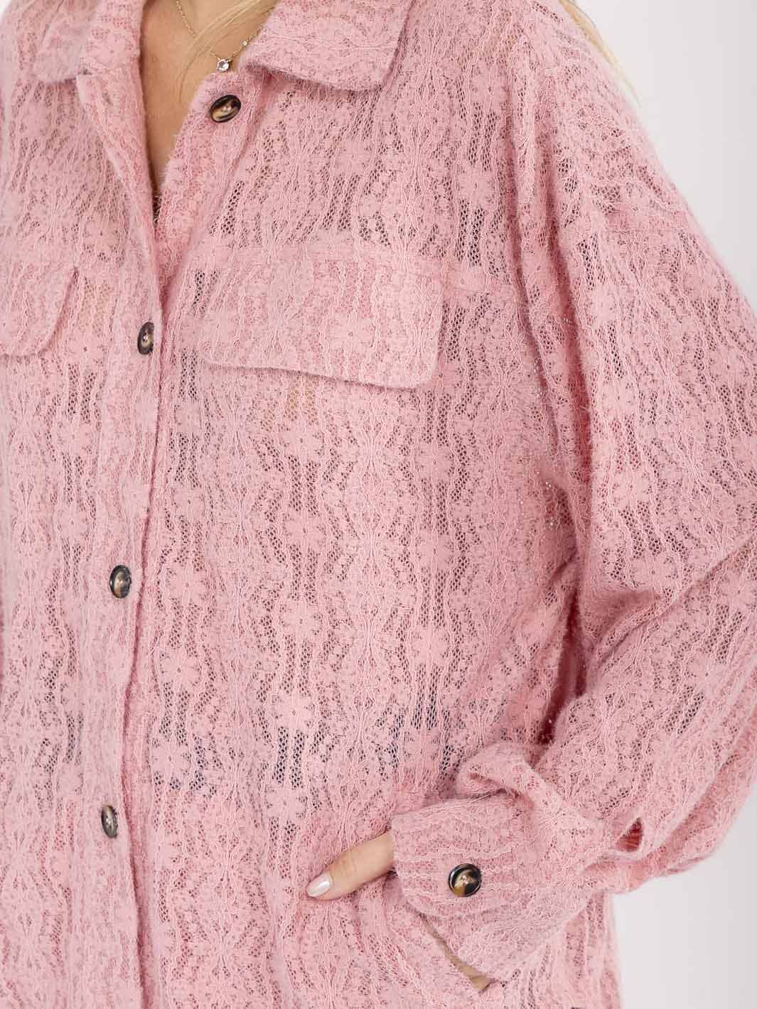 Bibi Lace Oversized Shacket - Chic Lightweight Shacket