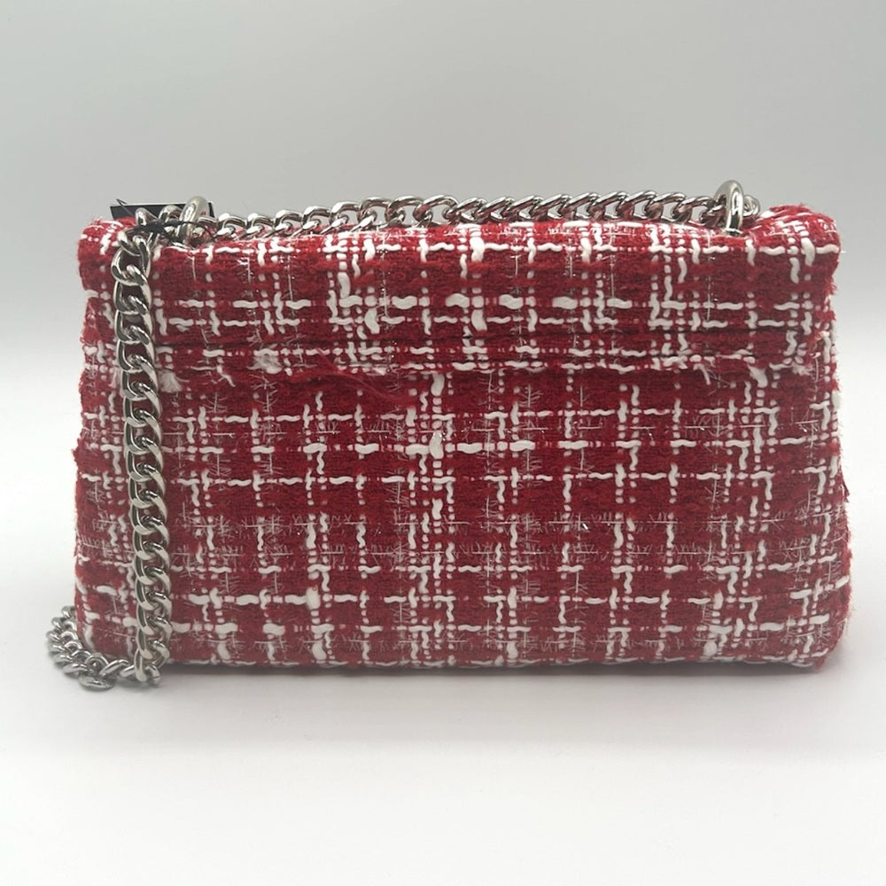 Badgley Mischka tweed small messenger bag