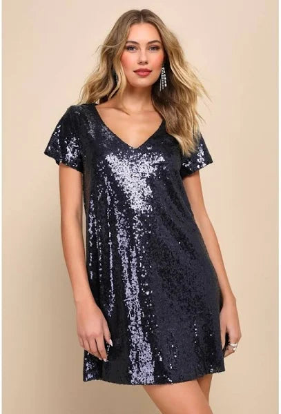 Bebe Sequin Mini Dress - Sparkly Cocktail Party Dress