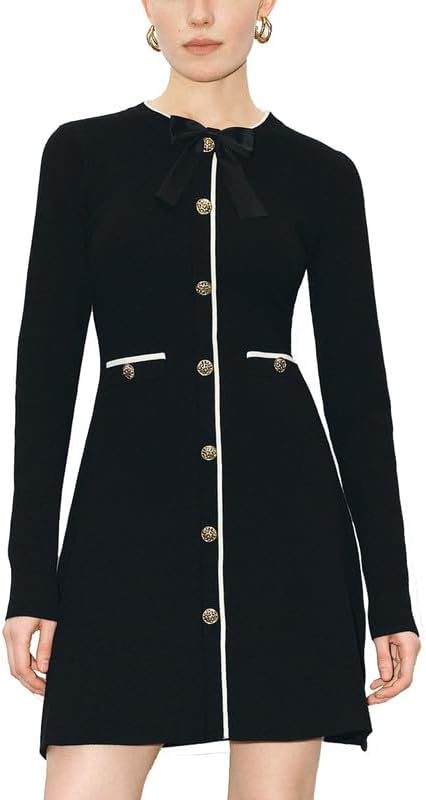 Knit Cardigan Dress - Button-Down Sweater Dress