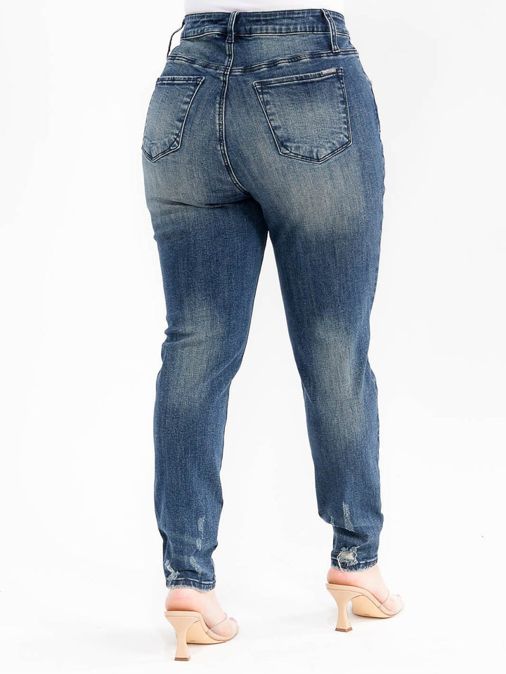 Plus Size Washed Denim Skinny Stretch Pants