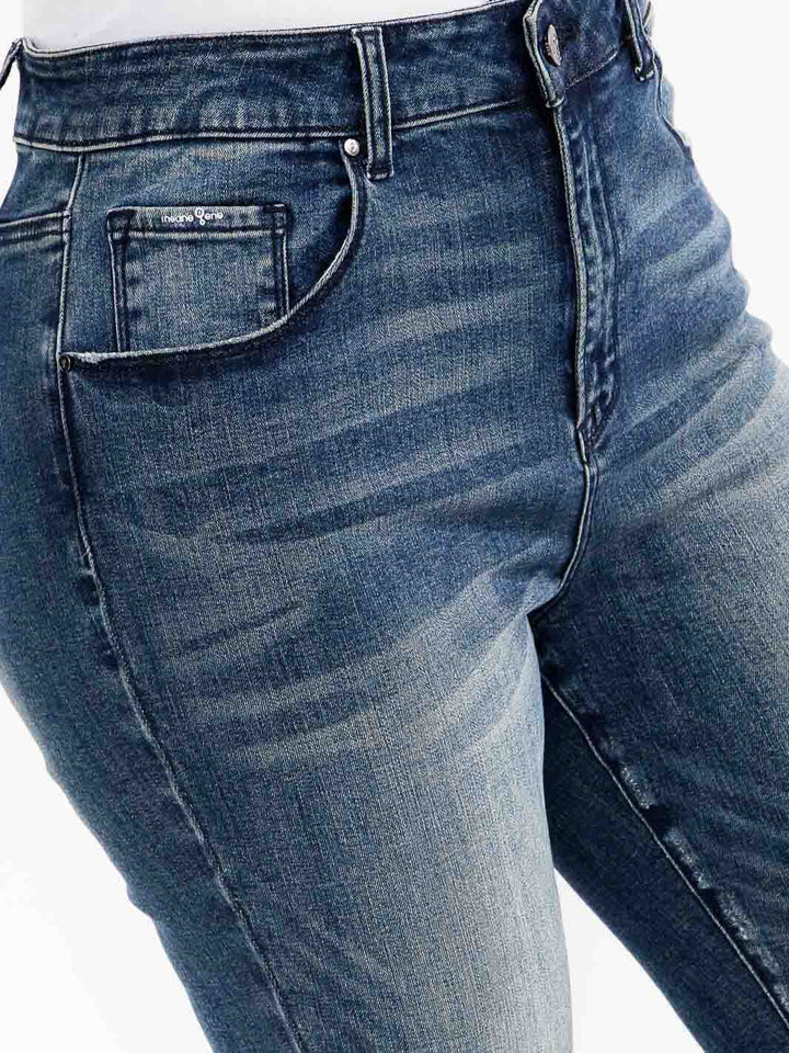 Plus Size Washed Denim Skinny Stretch Pants