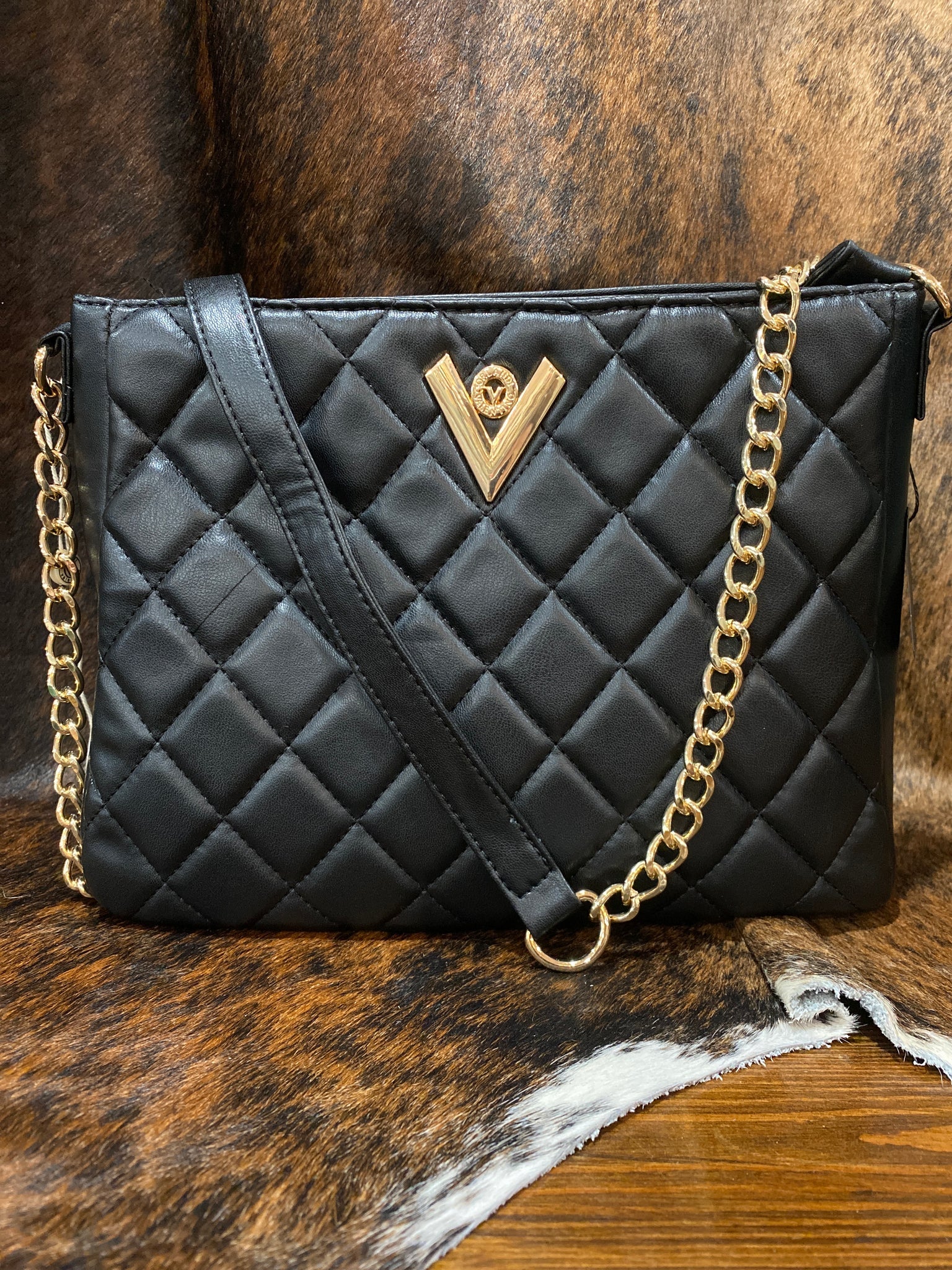 Valentino Orlandi Black Tote Bag - Quilted Leather Handbag