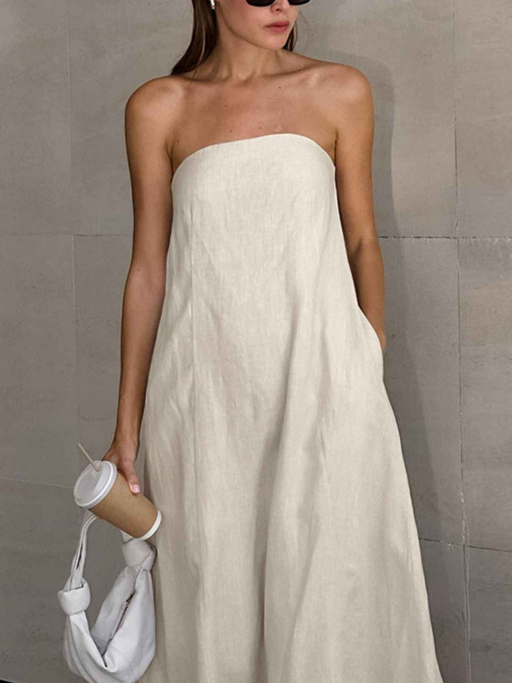 Smocked Back Tube Dress