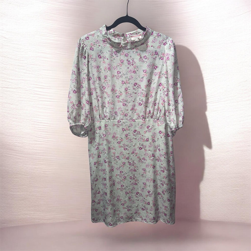 Andrée by Unit Sage Floral Three-Quarter-Sleeve Dress – Plus Size