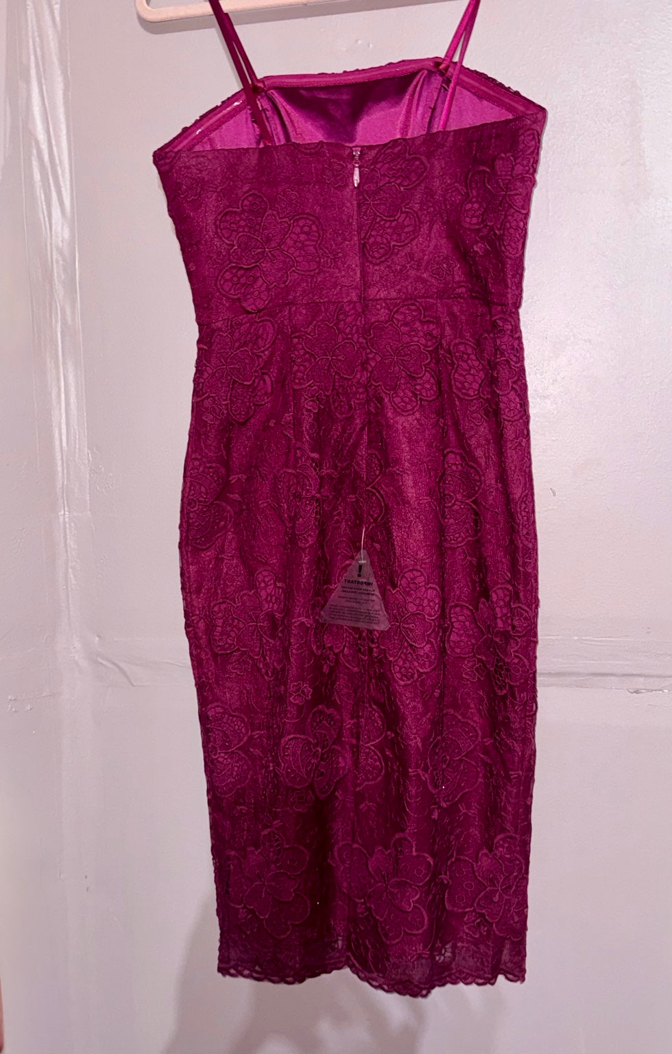 Bariano berry embroidered lace midi dress back