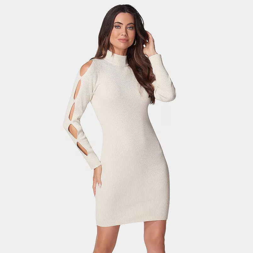 Bebe Cutout Sleeve Mini Sweater Dress - Chic Knit Dress