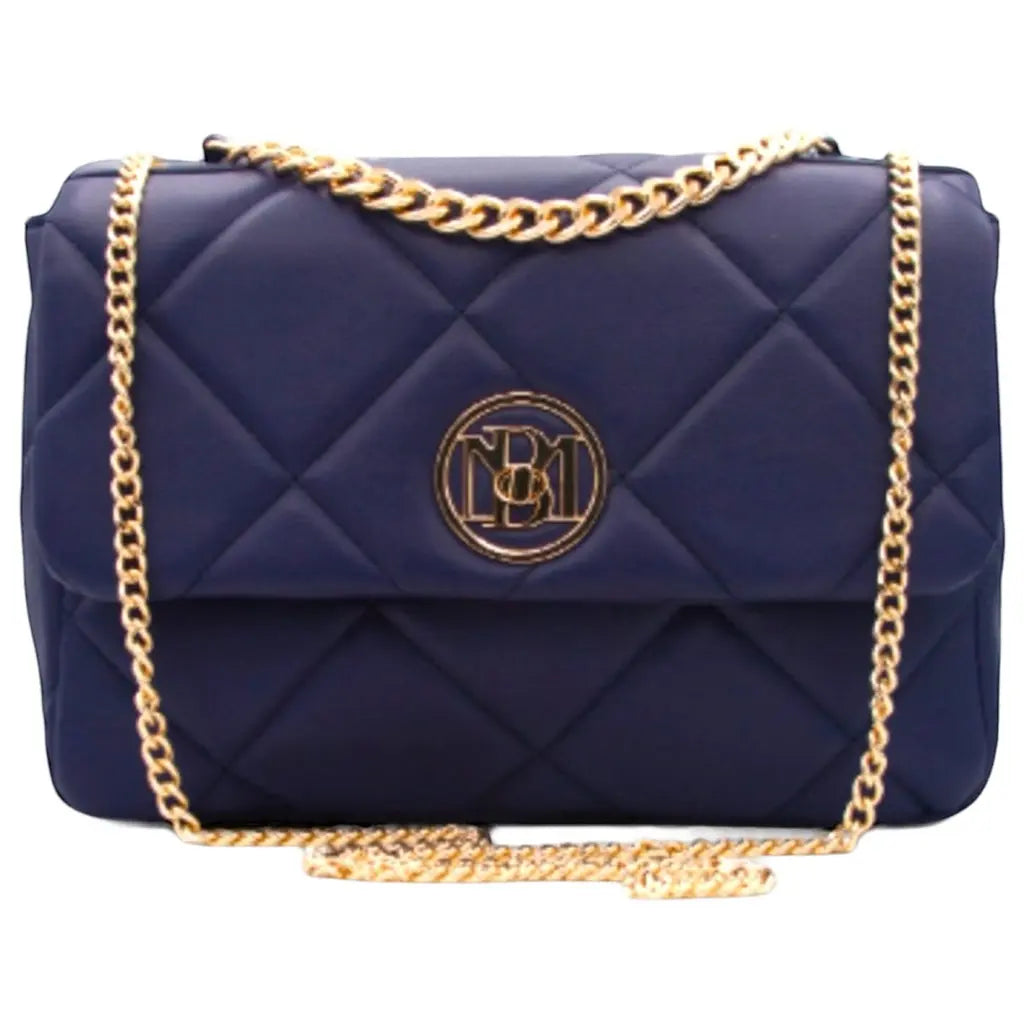 Badgley Mischka Quilted Book Bag - Gold Chain Strap Purse