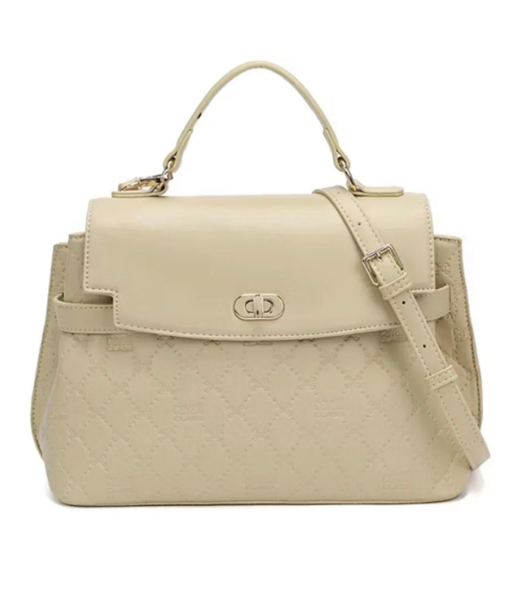 Cavalli Class Almond Embossed Top-Handle Bag