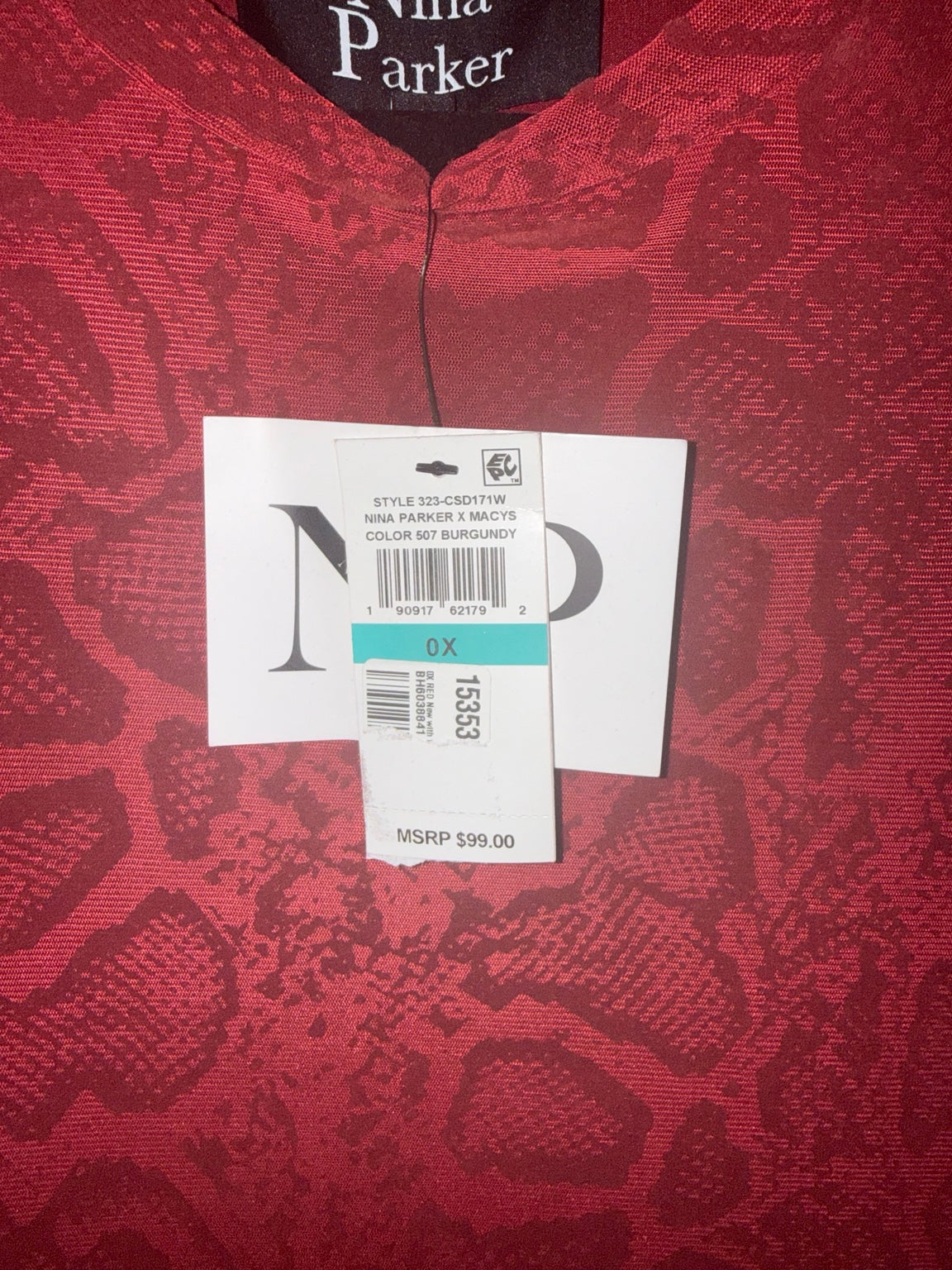 Nina Parker dress size 0X and $99 MSRP tag
