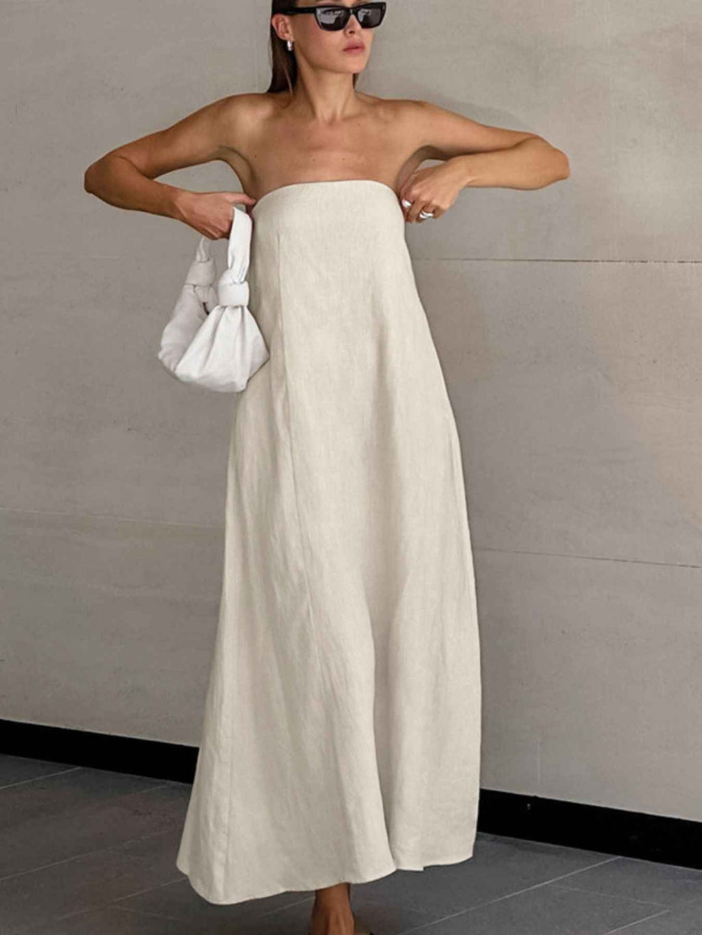 Smocked Back Tube Dress