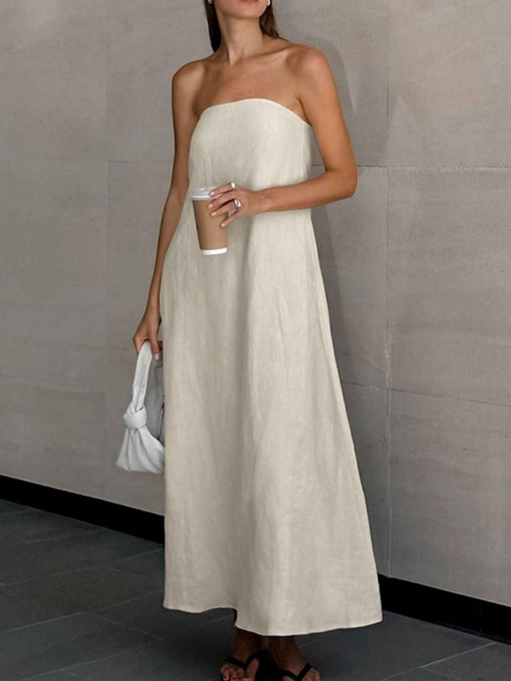 Smocked Back Tube Dress