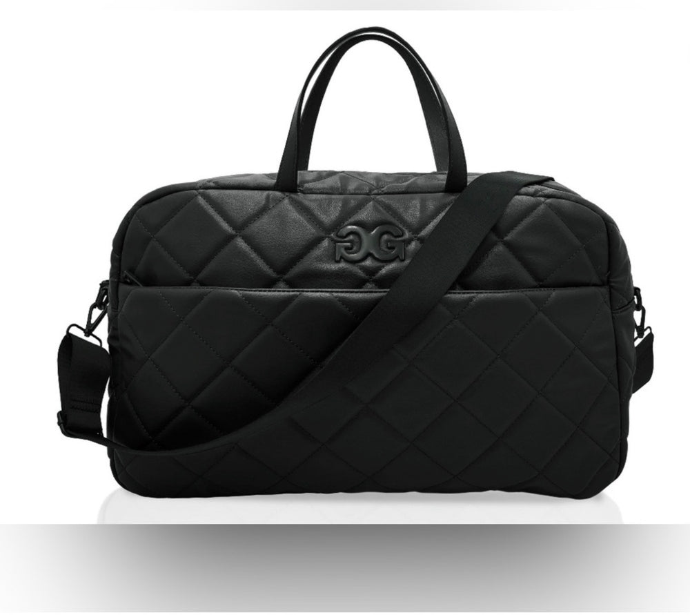 Gilda Paris Black Quilted Weekender Travel Bag