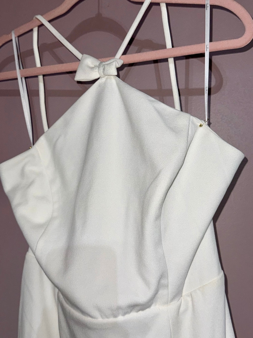 Actual Lulus ivory halter neckline bow detail