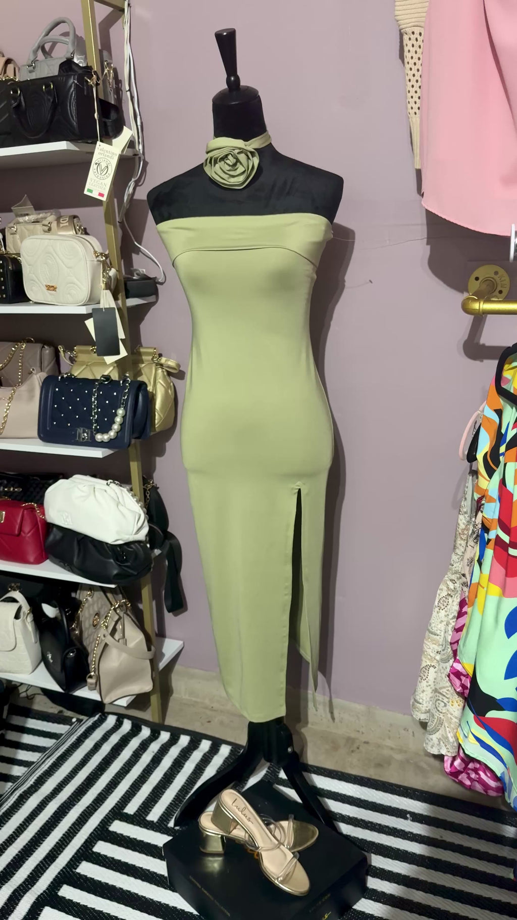 Galita Strapless Floral Sash Dress