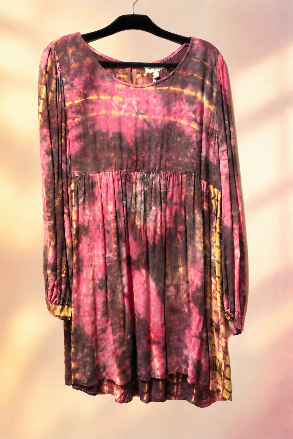 Umgee Berry & Mustard Tie-Dye Babydoll Dress