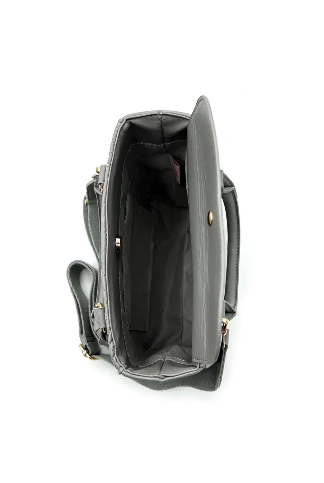 Valentino Orlandi gray V-logo quilted tote side view