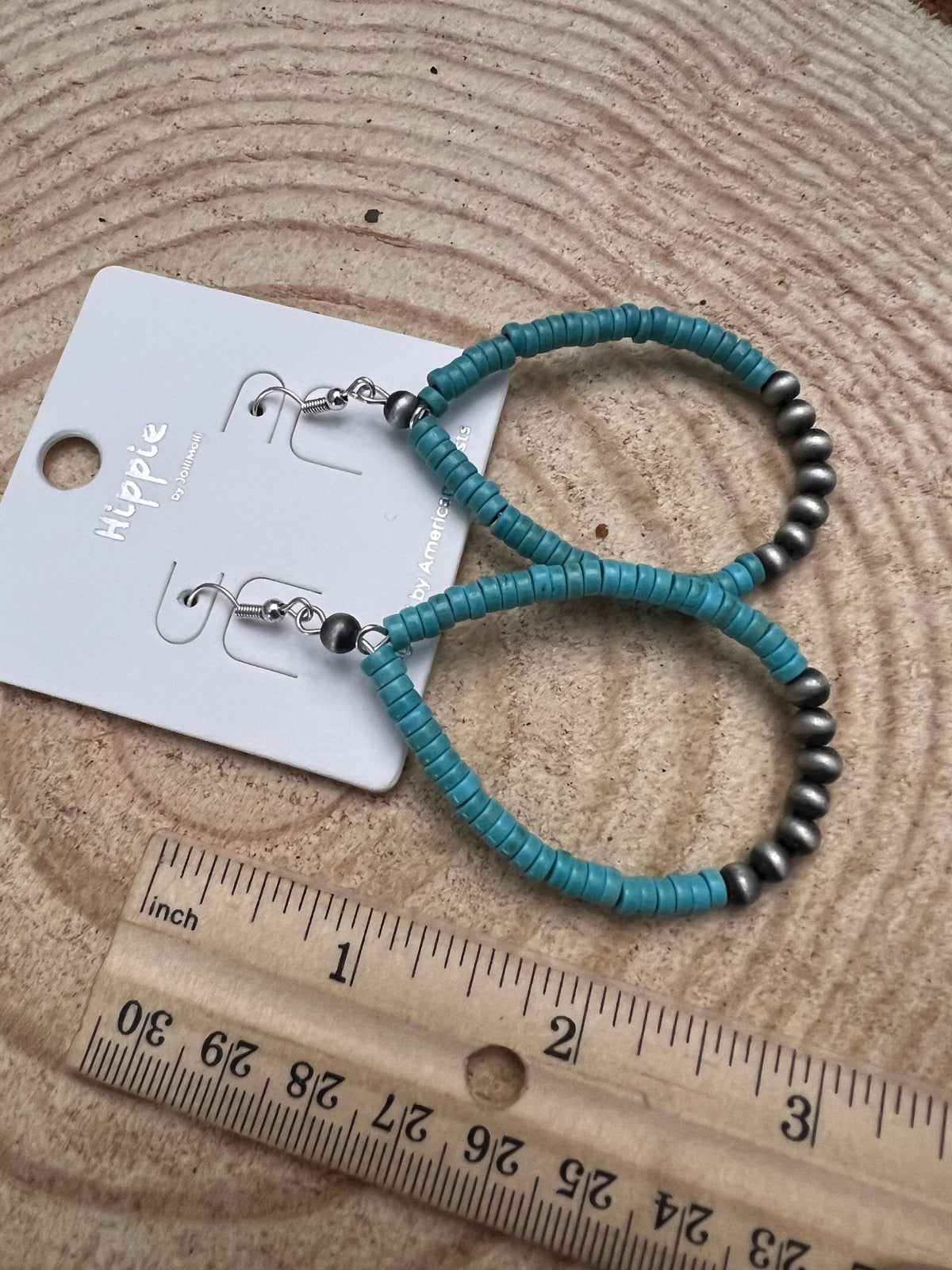 Western Teardrop Faux Turquoise Dangle Earrings With Statement Flair