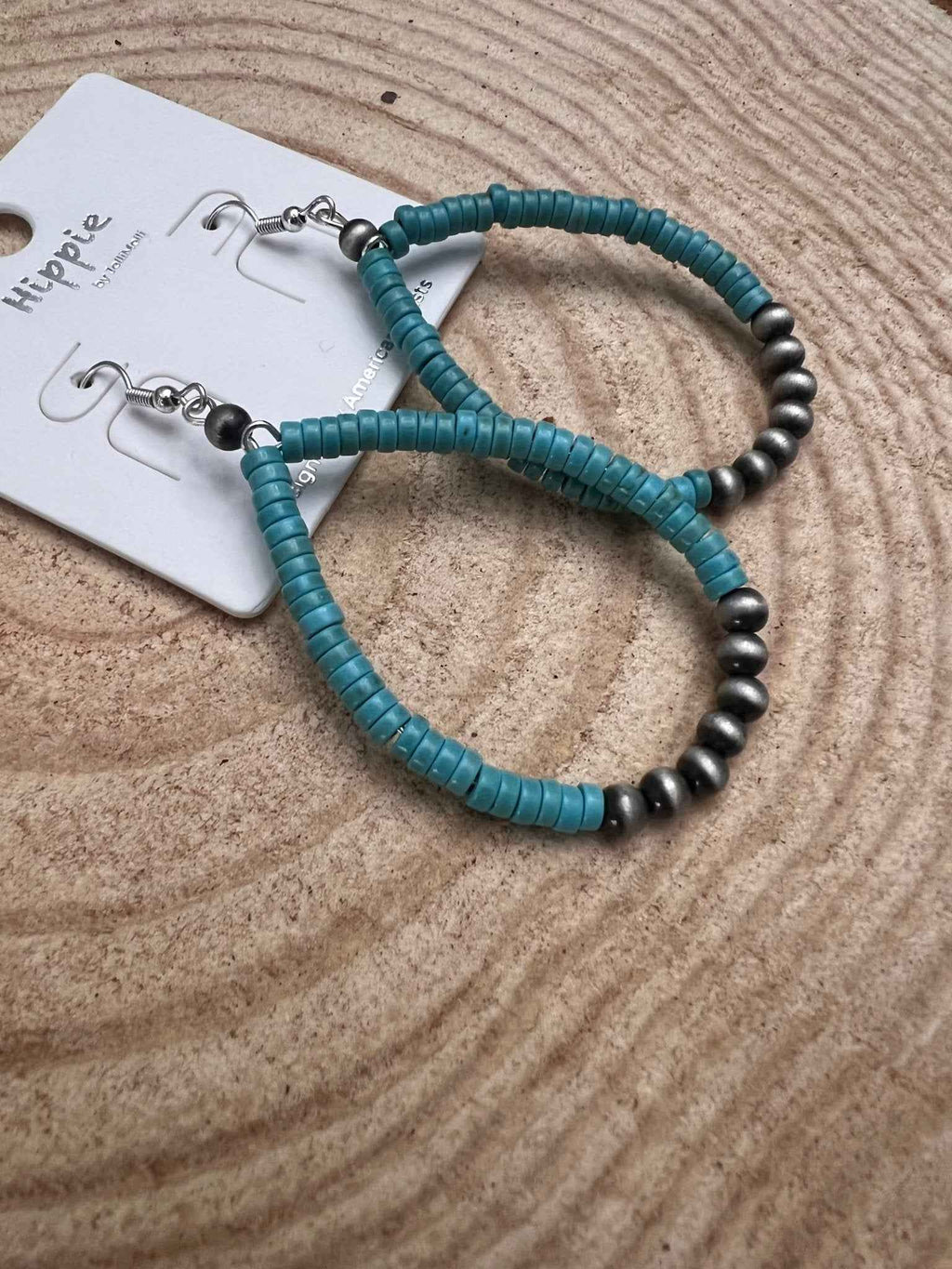 Western Teardrop Faux Turquoise Dangle Earrings With Statement Flair